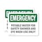 Signmission Potable Water For Safety Shower And Eye, 5 in W x Rectangle, Vinyl Decal OS-2PACK-EM-D-35-L-10407 - alternate 1